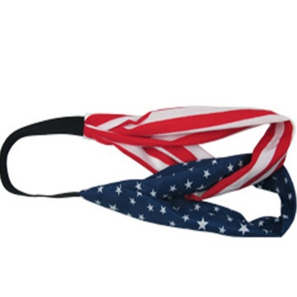 American Flag Twist Front Headwrap